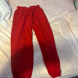 Red sweat pants